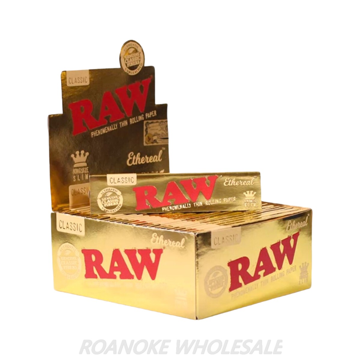 RAW CLASSIC KING SIZE SLIM ETHEREAL ROLLING PAPERS 32PCS