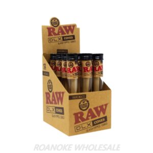 RAW DLX GLASS-TIPPED HANDMADE CONES 12PCS
