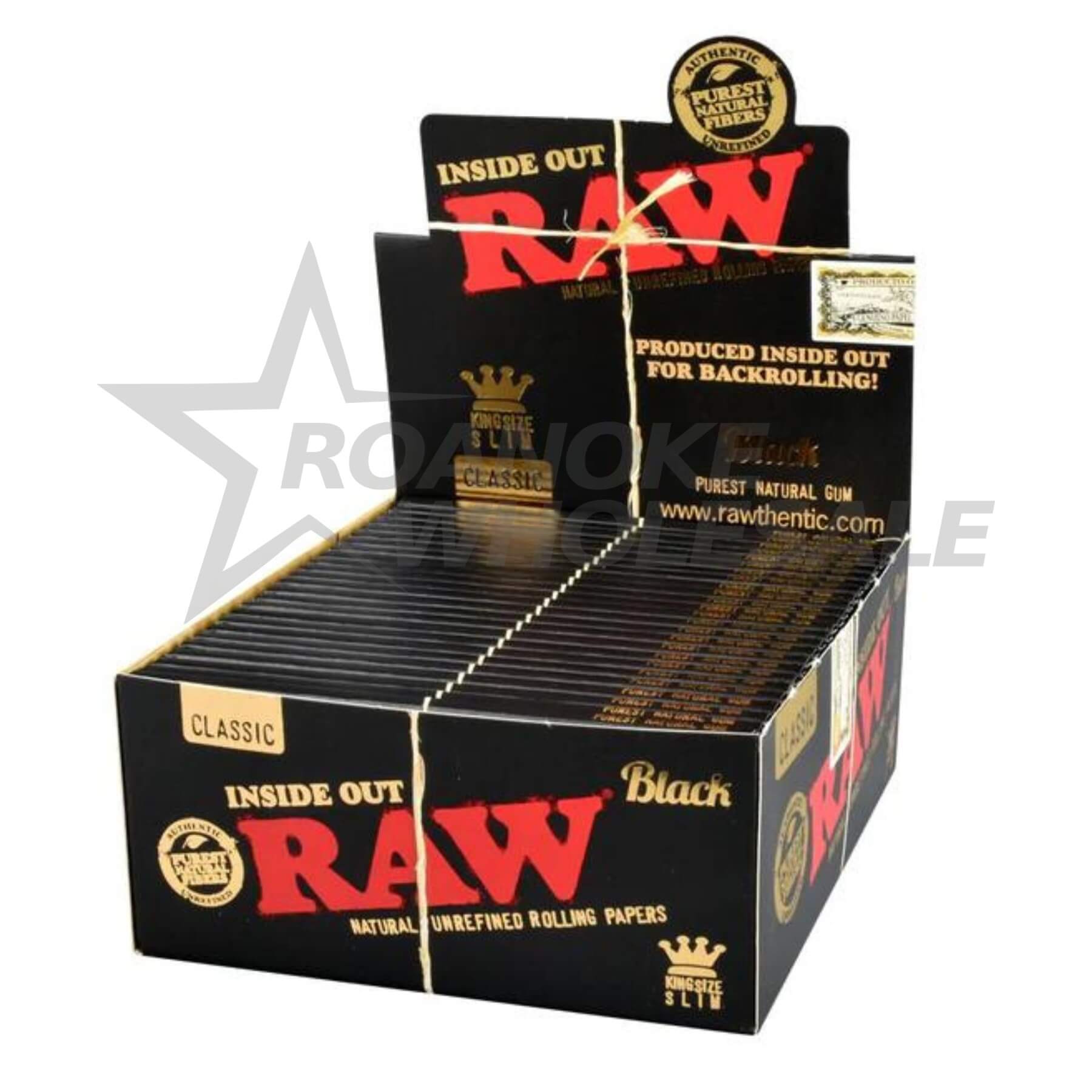 RAW CLASSIC INSIDE OUT KING SIZE SLIM BLACK PAPERS 50PCS