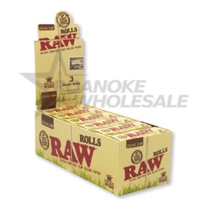 RAW ORGANIC HEMP ROLLS KING SIZE WIDE 3 METER 12PCS