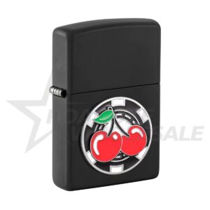 ZIPPO LIGHTER - CHERRIES POKER CHIP EMBLEM ($51.95)