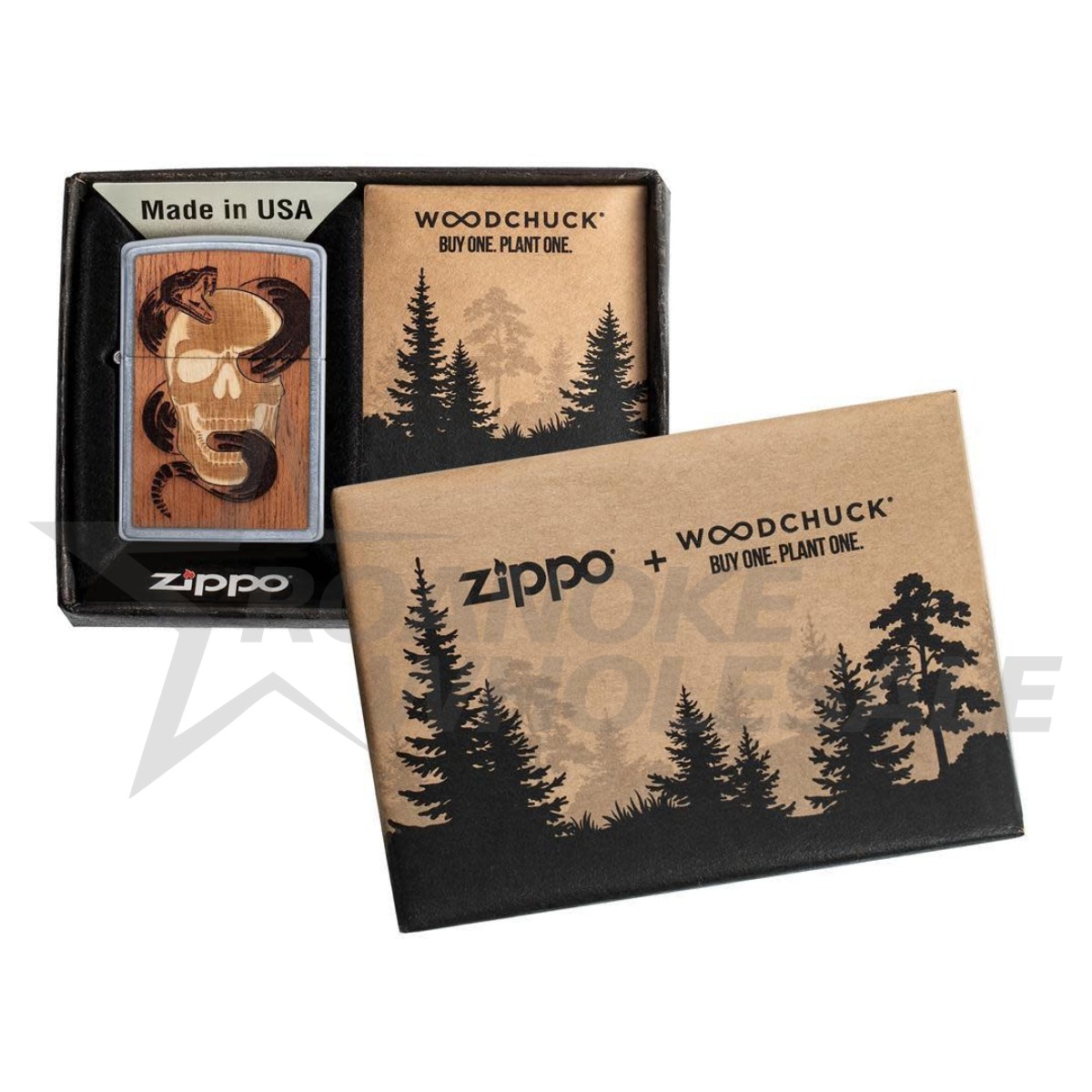 ZIPPO LIGHTER - WOODCHUCK SKULL & SNAKE ($45.95) - Image 2