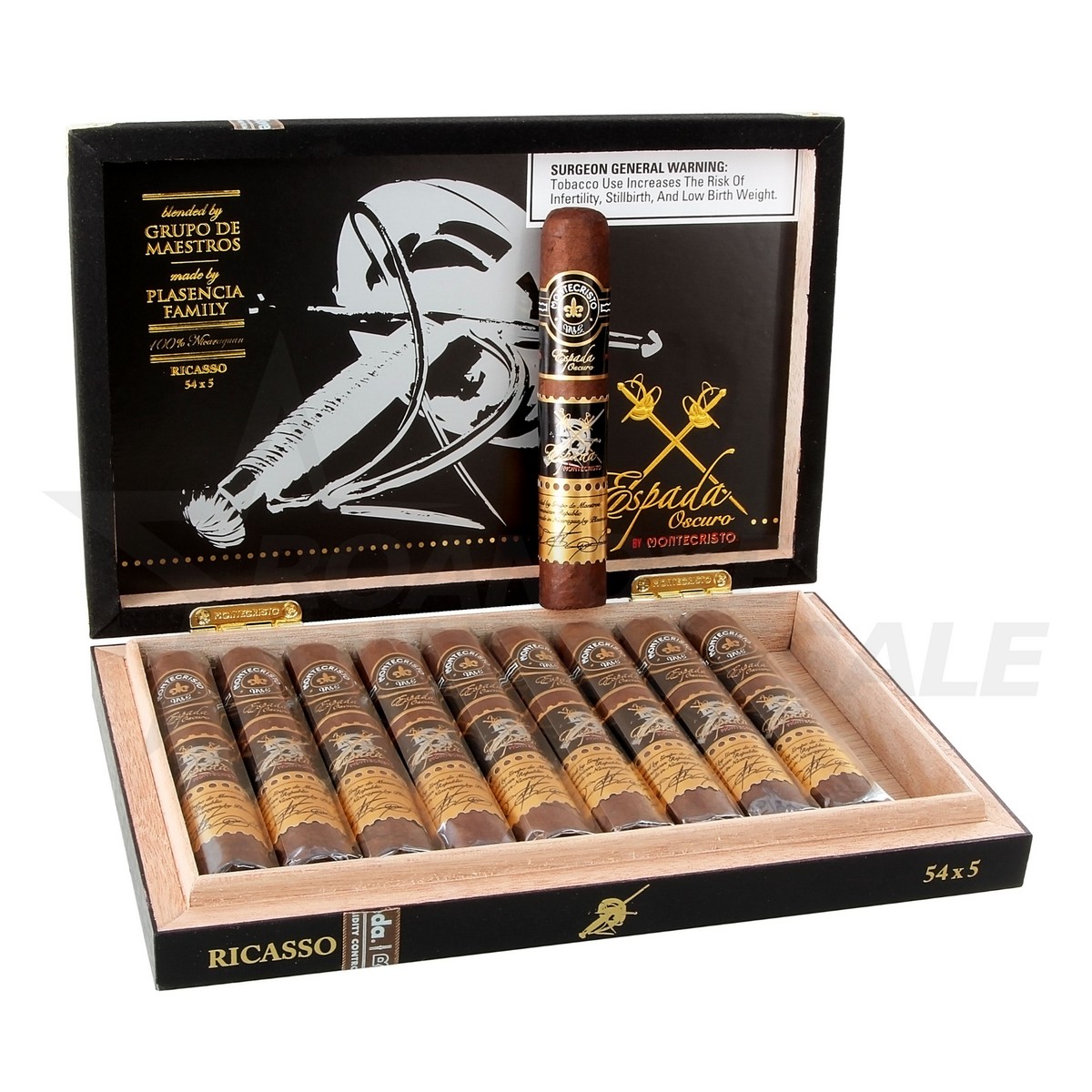 MONTECRISTO ESPADA ORCURO RICASSO 5X54 CIGARS 10PCS