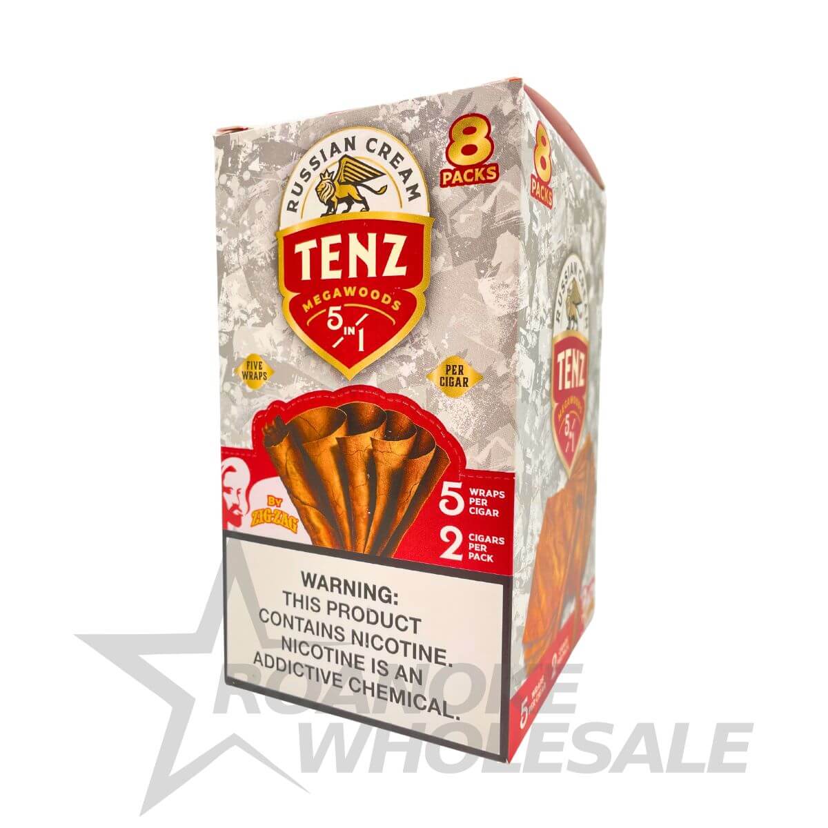 ZIG ZAG TENZ MEGAWOODS 5 WRAPS PER CIGAR 8/2 PACKS
