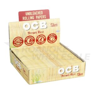 OCB BROWN RICE ROLLING PAPERS SLIM SIZE 24PCS