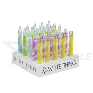WHITE RHINO CHILLUM TO STRAW GLOW QUARTZ 25PCS