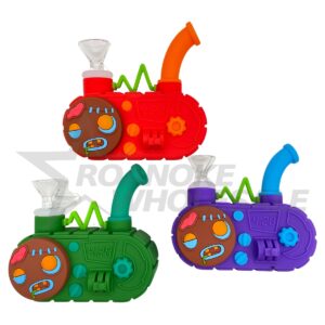 GINGERBREAD RADIO SILICONE WATER PIPE (4")