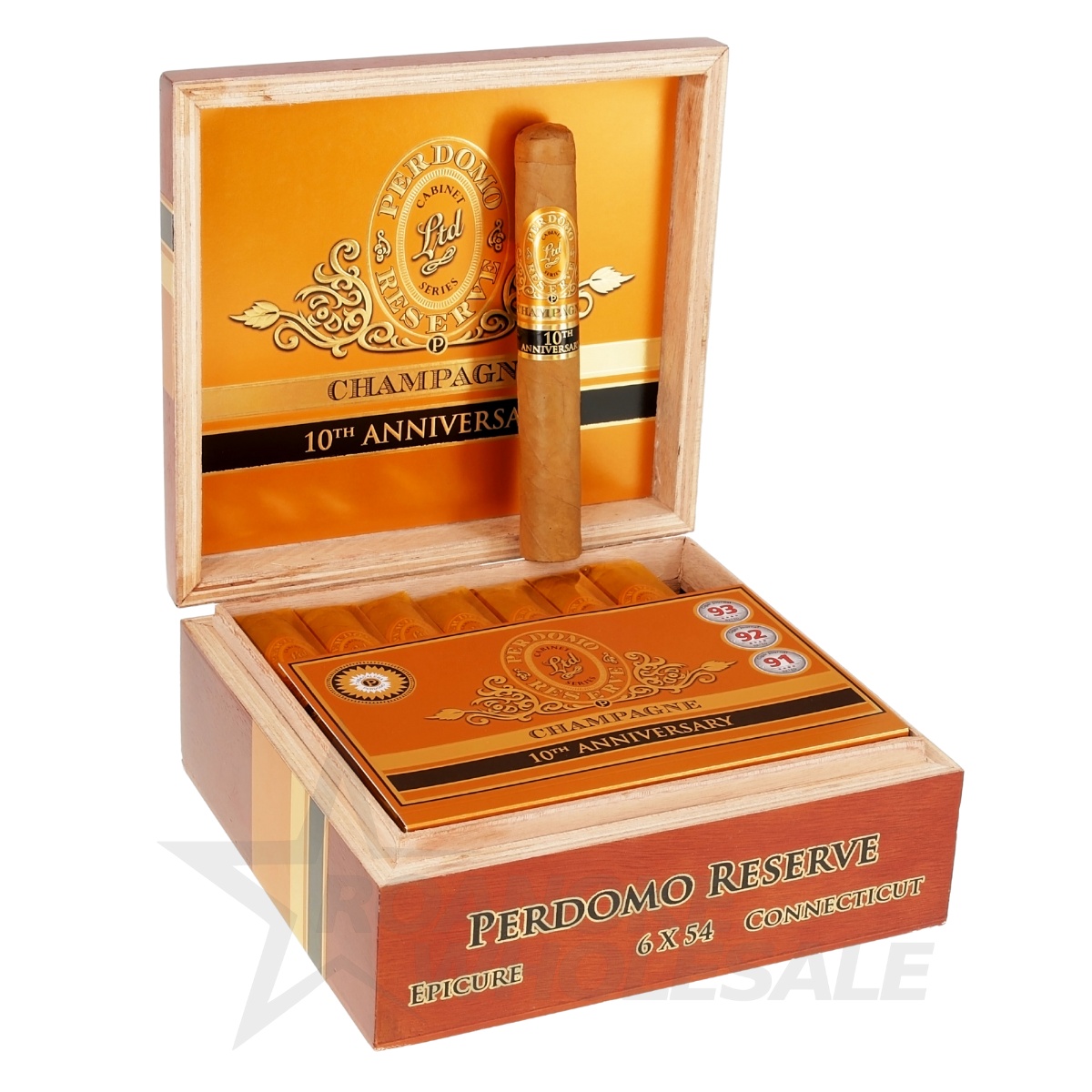 PERDOMO RESERVE 10TH ANNIVERSARY EPICURE CHAMPAGNE CIGARS 6X54 25PCS