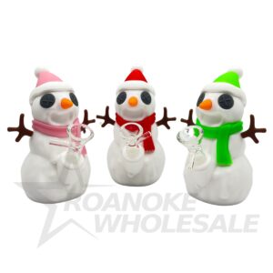 SNOWMAN SILICONE WATER PIPE (5.5")