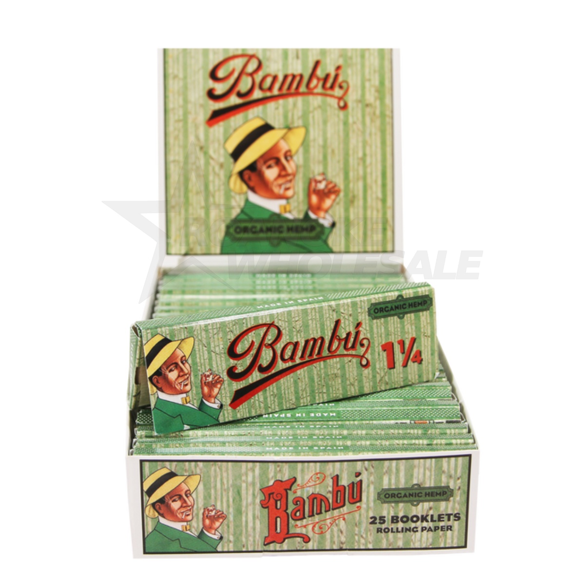 BAMBU ORGANIC HEMP 1&1/4 SIZE ROLLING PAPER 25PCS
