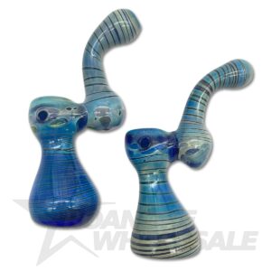 GLASS WATER PIPE - MINI SHERLOCK BUBBLER 4.5" 2PCS