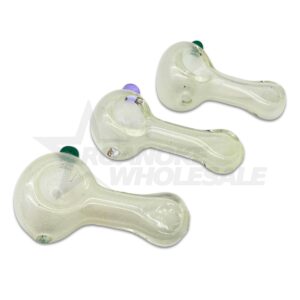 GLASS SPOON PIPE - GLOW IN THE DARK 3" 3PCS
