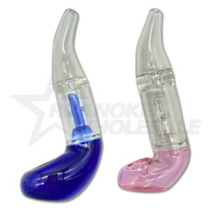 GLASS WATER PIPE - SHERLOCK + MINI PERCOLATOR 6" 2PCS