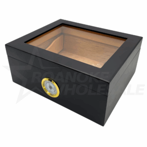 CIGAR HUMIDOR GLASSTOP BLACK DESIGN