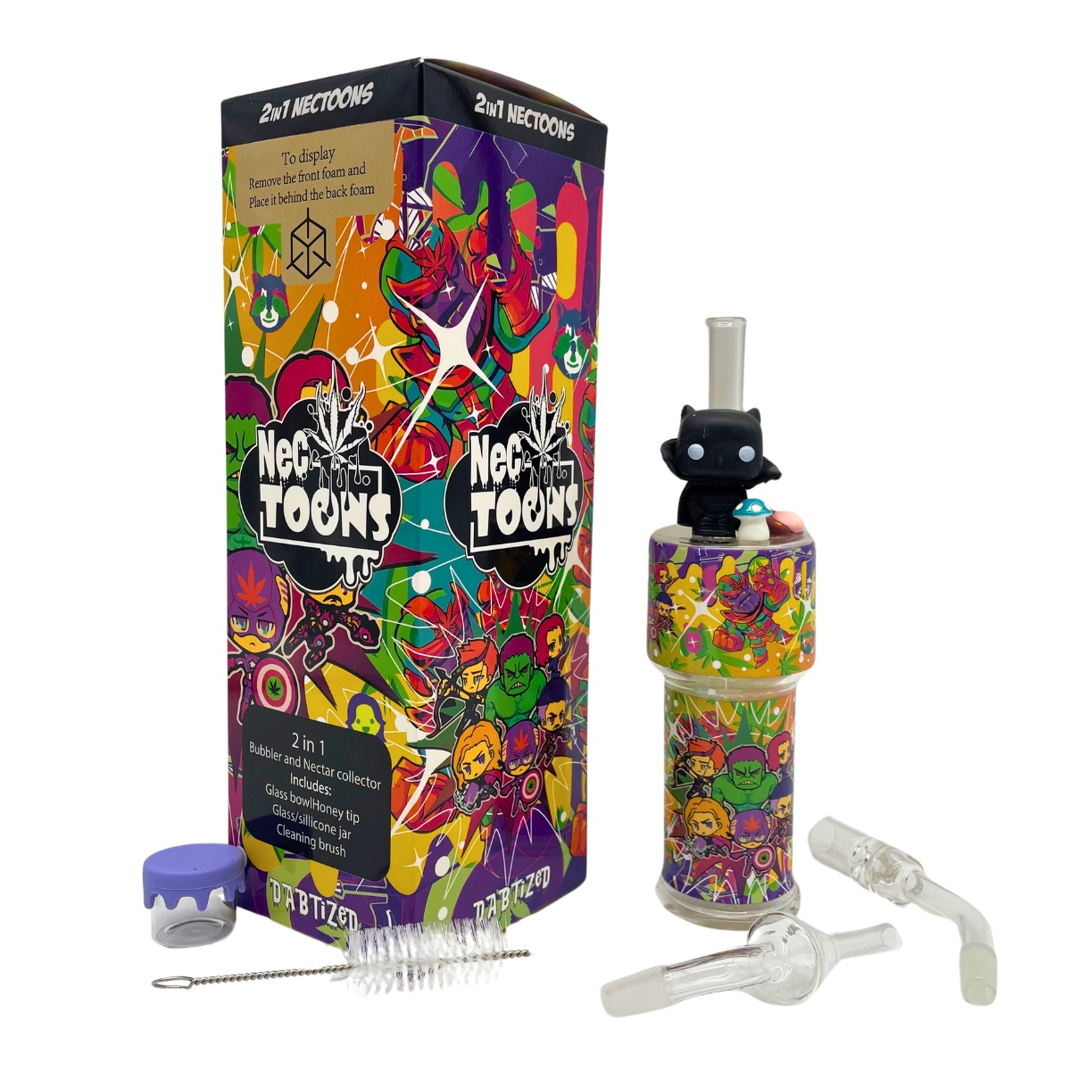 DABTIZED NECTOONS 2-IN-1 GLASS BUBBLER & NECTAR COLLECTOR - Image 2