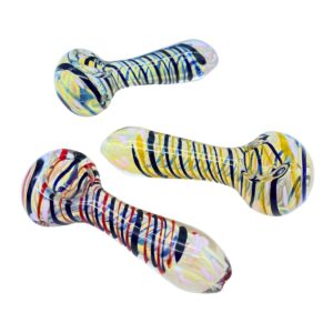 GLASS SPOON PIPE - THICK TWISTER 4" 3PCS