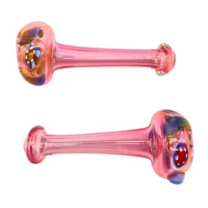 GLASS CHILLUM PIPE - FUMED BULB 3.5" 2PCS