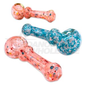 GLASS SPOON PIPE - SPECKLED 4" 3PCS