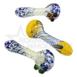GLASS SPOON PIPE - SWIRL 4" 3PCS