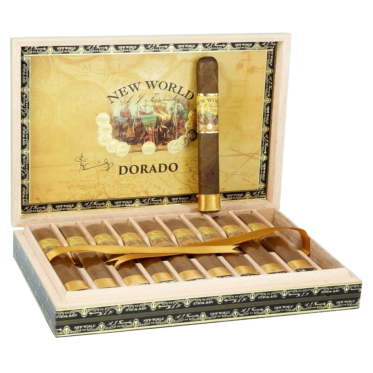 AJ FERNANDEZ NEW WORLD DORADO TORO CIGARS 6X54 10PCS