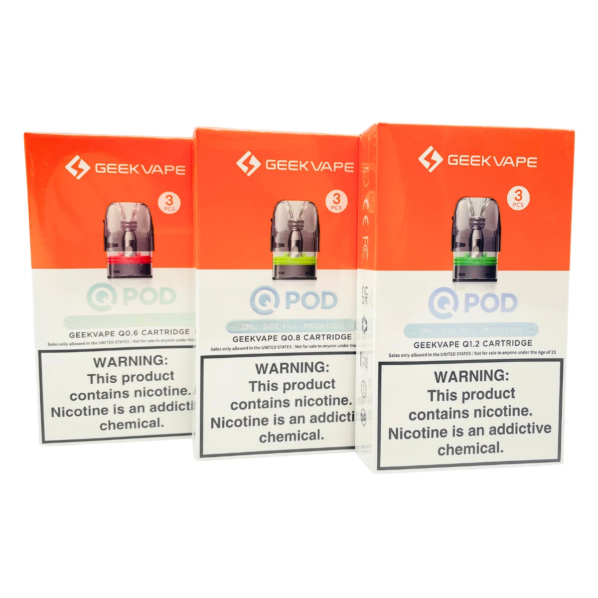 GEEKVAPE Q POD - SIDE FILL CARTRIDGE 2ML 3PCS - Image 2