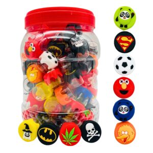GLASS CONTAINERS SILICONE LID 6ML - VARIOUS DESIGNS 100PCS