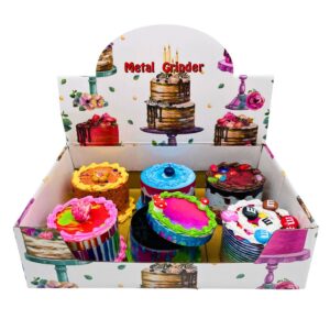 CAKE SHAPED 4-PIECE METAL GRINDERS - 63MM 6PCS