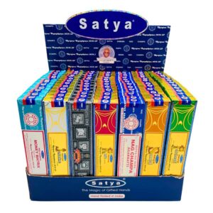 SATYA INCENSE DISPLAY - MIXED FLAVORS 84PCS
