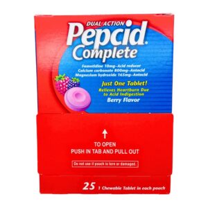 PEPCID COMPLETE 25 POUCHES OF 1 CHEWABLE TABLETS