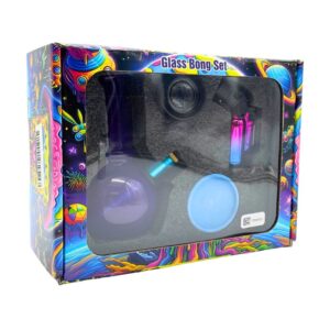 GLASS BONG SET SMOKER KIT WATER PIPE & TORCH