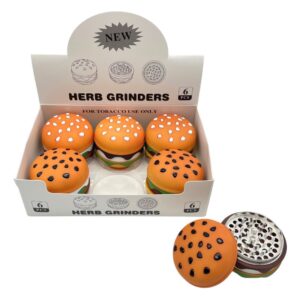 METAL HERB GRINDERS 63MM HAMBURGUER 6PCS