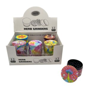 METAL HERB GRINDERS 55MM CARTOONS 12PCS