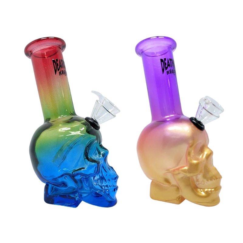 SWED GLASS DEATH ROW RECORDS 5" SKULL WATER PIPE - Image 2