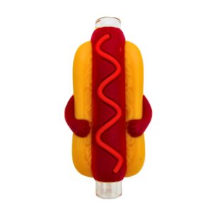 SILICONE GLASS CHILLUM PIPE HOT DOG 3" 5PCS