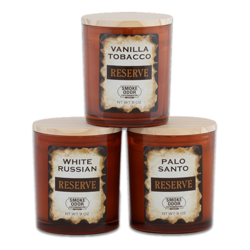 SMOKE ODOR EXTERMINATOR RESERVE 9OZ CANDLE MIXED SCENTS DISPLAY 6PCS - Image 2