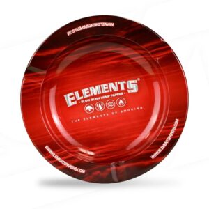 ELEMENTS RED METAL MAGNETIC ASHTRAY 5.5"