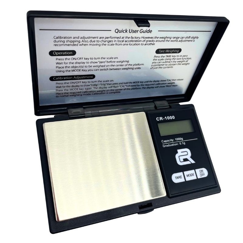 CR PORTABLE DIGITAL SCALE BLK 1000G X 0.1G - CR-1000BLK - Image 2