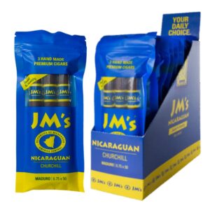 JM'S NICARAGUAN CHURCHILL MADURO CIGARS 6.75X50 10/3 PACKS