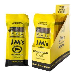 JM'S DOMINICAN CHURCHILL SUMATRA CIGARS 6.75X50 10/3 PACKS