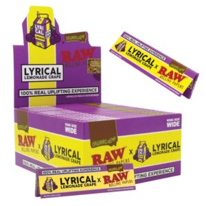 RAW ORGANIC HEMP LYRICAL LEMONADE GRAPE KING SIZE WIDE PAPERS 50/32 PACKS