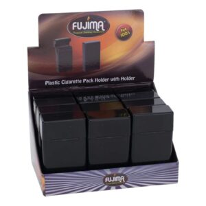 FUJIMA 3 DIVIDER 100'S SIZE PLASTIC CIGARETTE CASE BLACK 12PCS