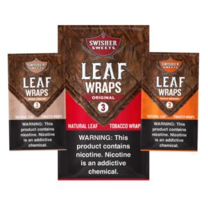 SWISHER SWEETS LEAF WRAPS (3 FOR $2.79) 10/3 PACKS