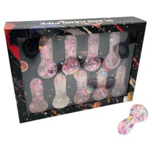 GLASS HAND PIPE GLYCERIN GEL SEASHELL 9PCS (CTP059-MIX)
