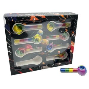 GLASS HAND PIPE MIX COLORS 8PCS (CTP064-MIX)